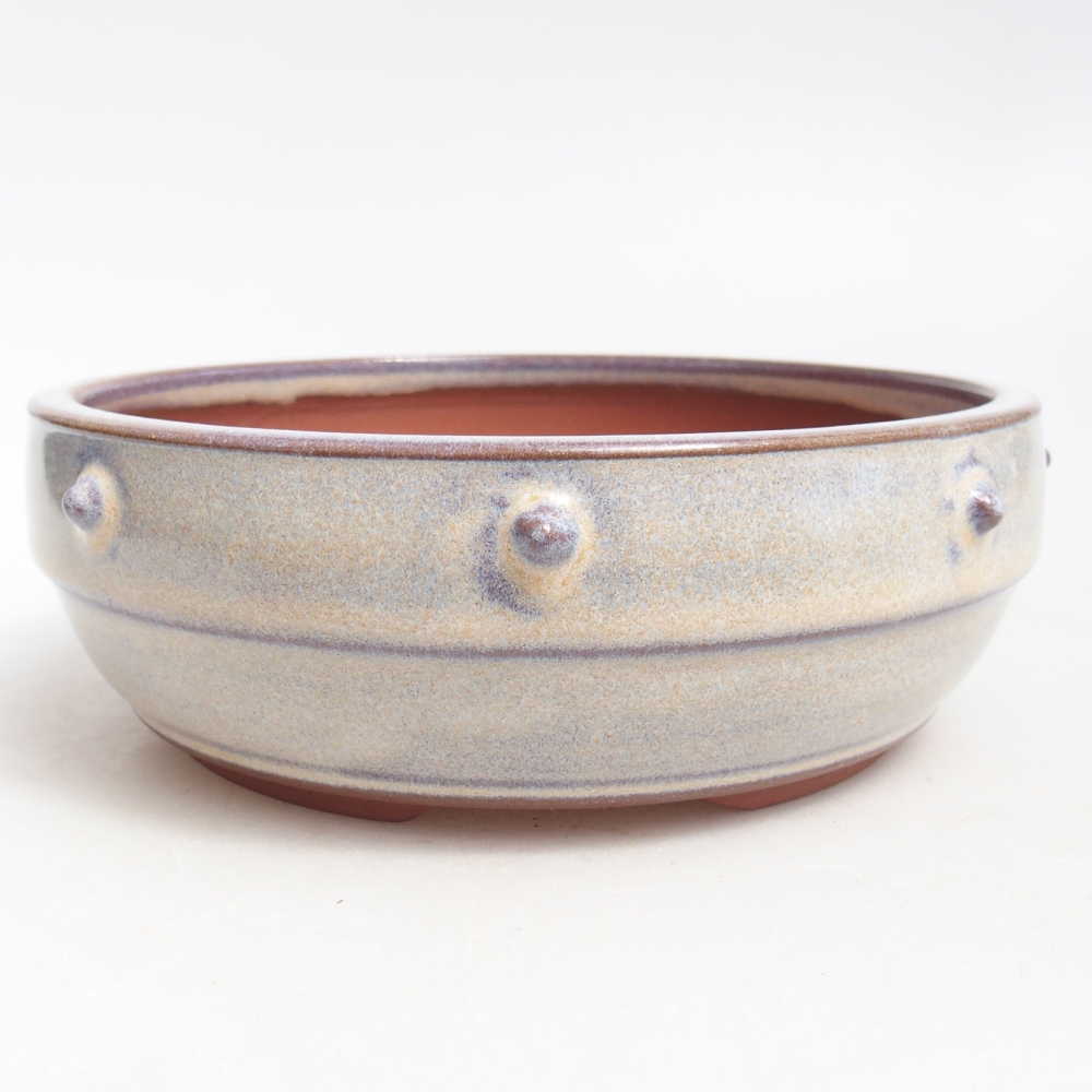 Bonsaischaal van keramiek 16 x 16 x 5,5 cm, kleur blauw