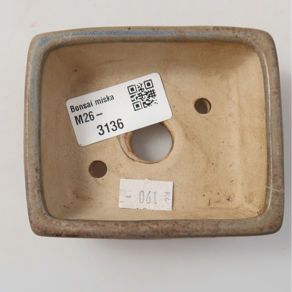 Bonsaischaal van keramiek 9,5 x 7,5 x 3,5 cm, kleur blauw