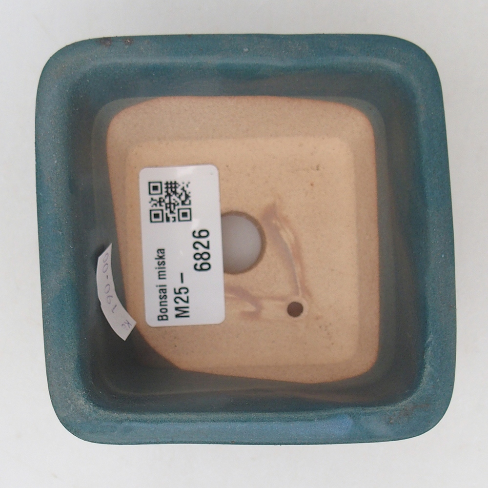 Bonsaischaal van keramiek 8,5 x 8,5 x 5 cm, kleur blauw