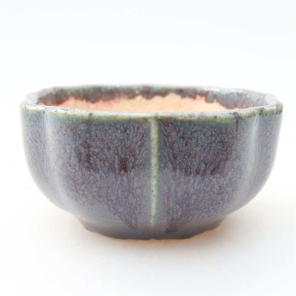 Keramische bonsai-schaal 6 x 6 x 3 cm, kleur grijs