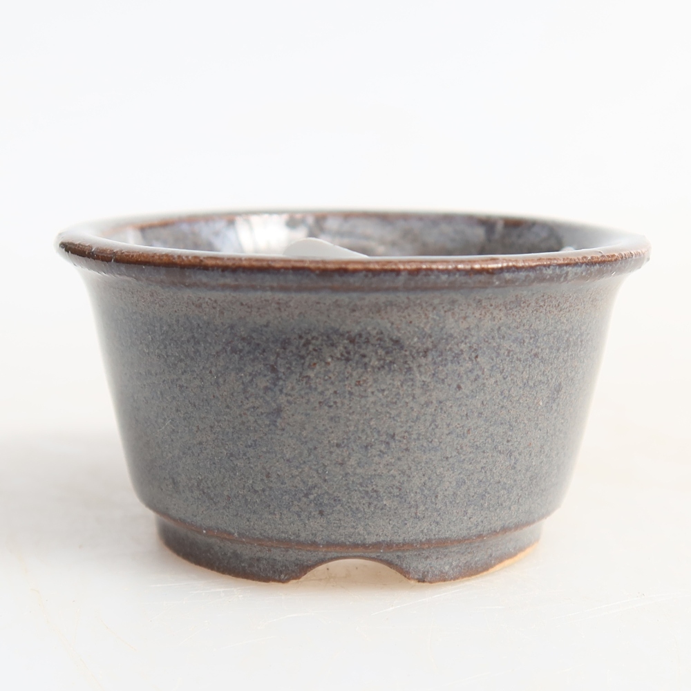 Keramische bonsaipot 4,5 x 4,5 x 2,5 cm, kleur grijs
