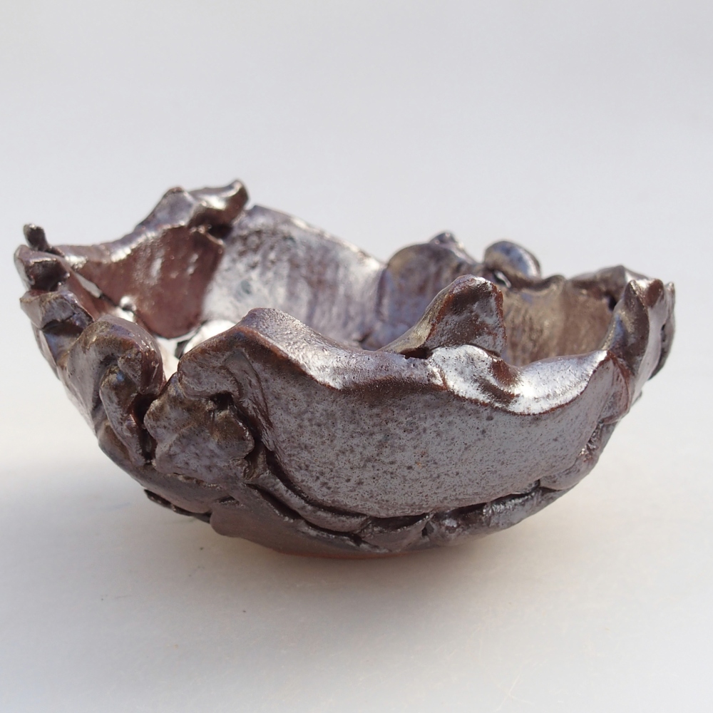 Keramisch Schelp 10 x 10,5 x 5,5 cm , kleur bruin