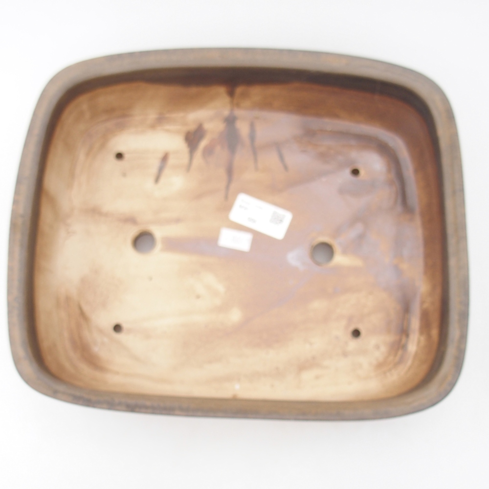 Bonsaischaal van keramiek 29 x 24,5 x 7,5 cm, bruin