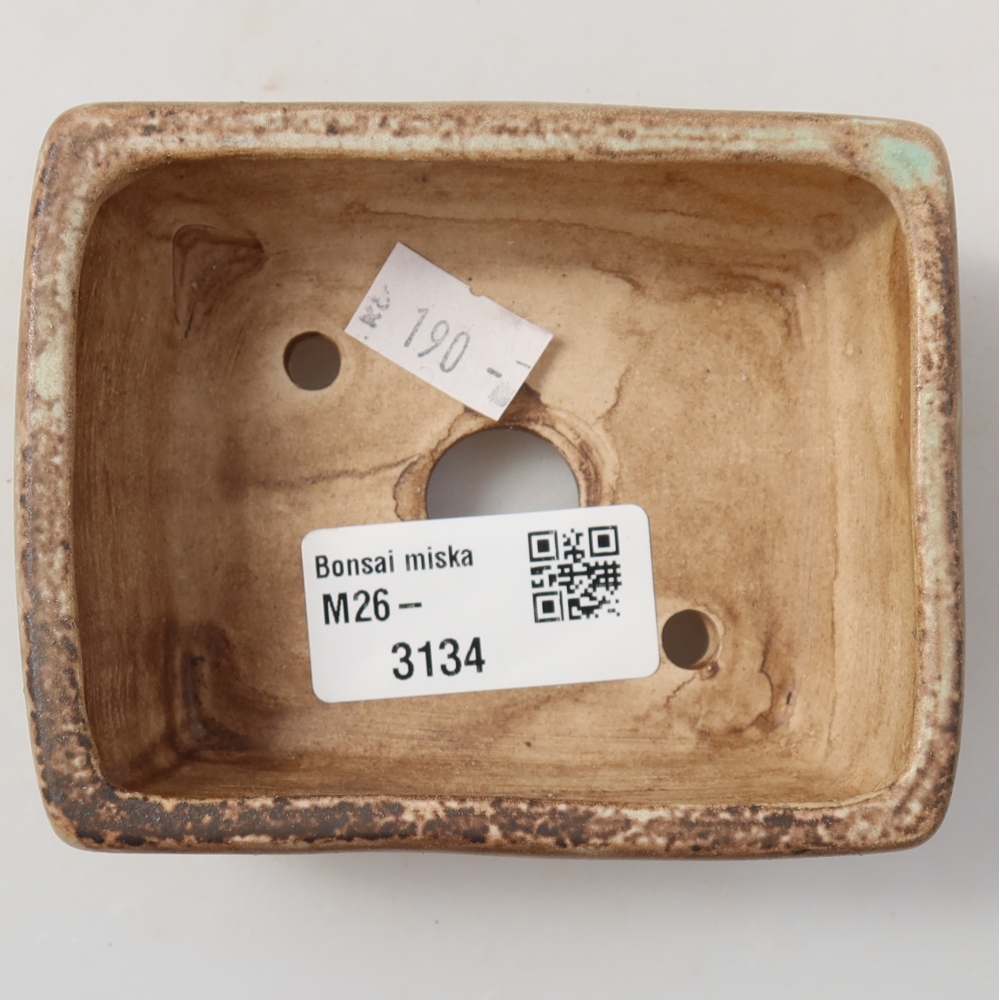 Keramische bonsai-schaal 9,5 x 7,5 x 3,5 cm, kleur: groen