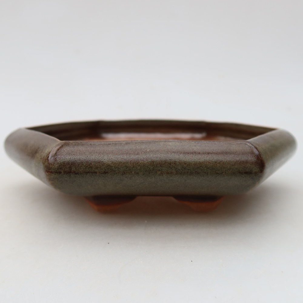 Bonsaischaal van keramiek 17 x 15 x 4 cm, bruin