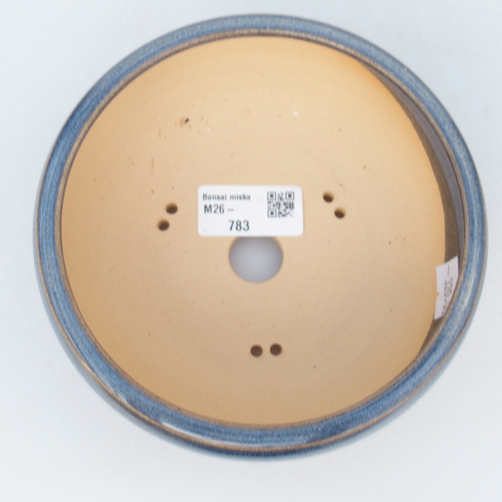 Bonsaischaal van keramiek 14,5 x 14,5 x 6 cm, kleur blauw