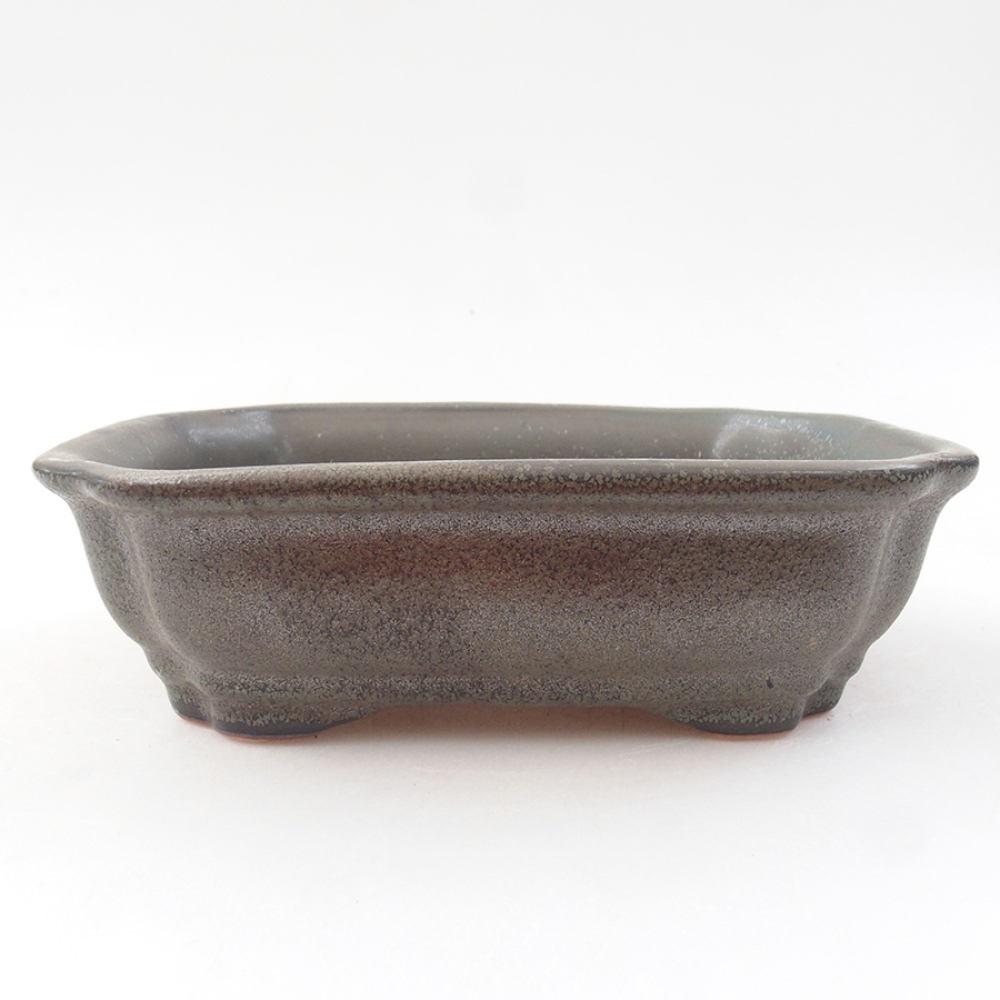 Bonsaischaal van keramiek 16 x 12 x 5 cm, grijs