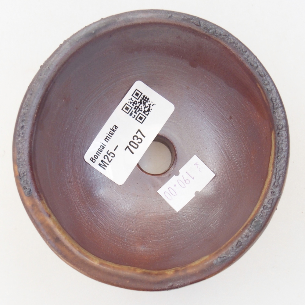 Bonsaischaal van keramiek 26 x 26 x 8 cm, kleur rood