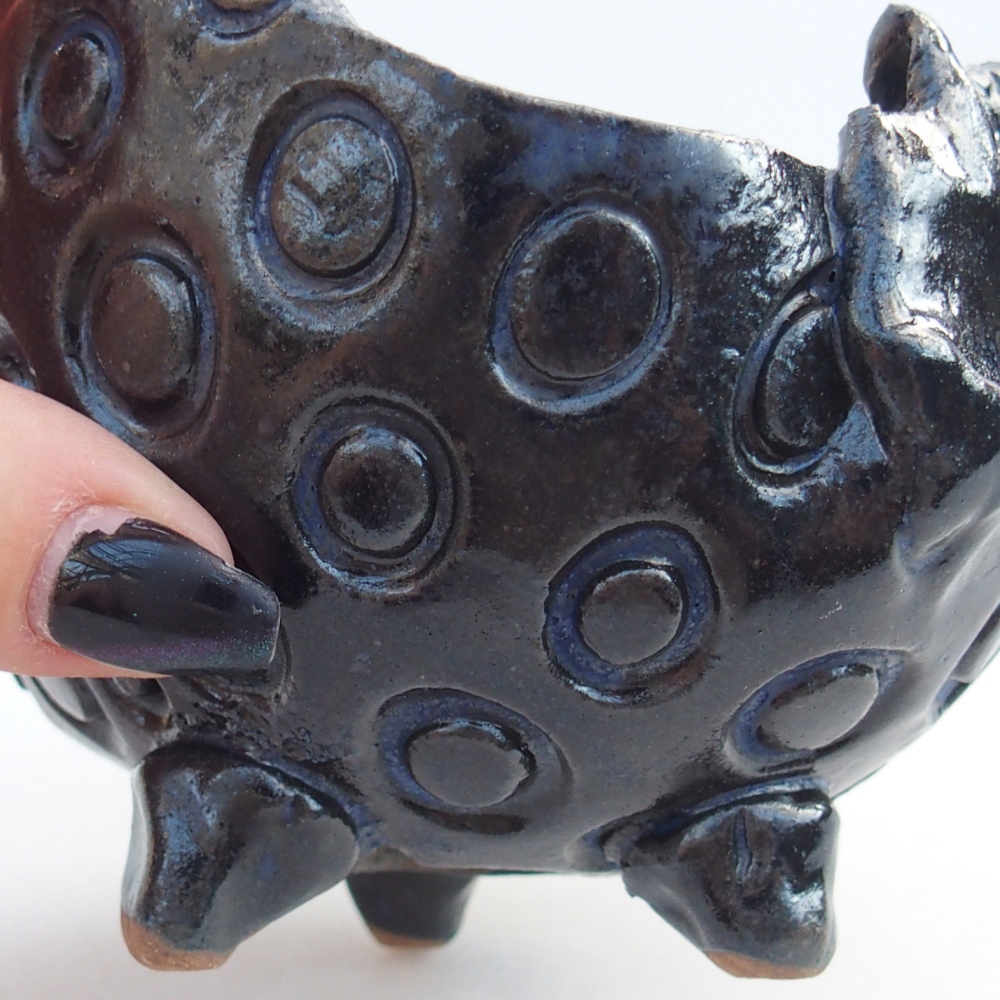 Keramisch Schelp 10 x 9,5 x 8 cm , kleur blauw