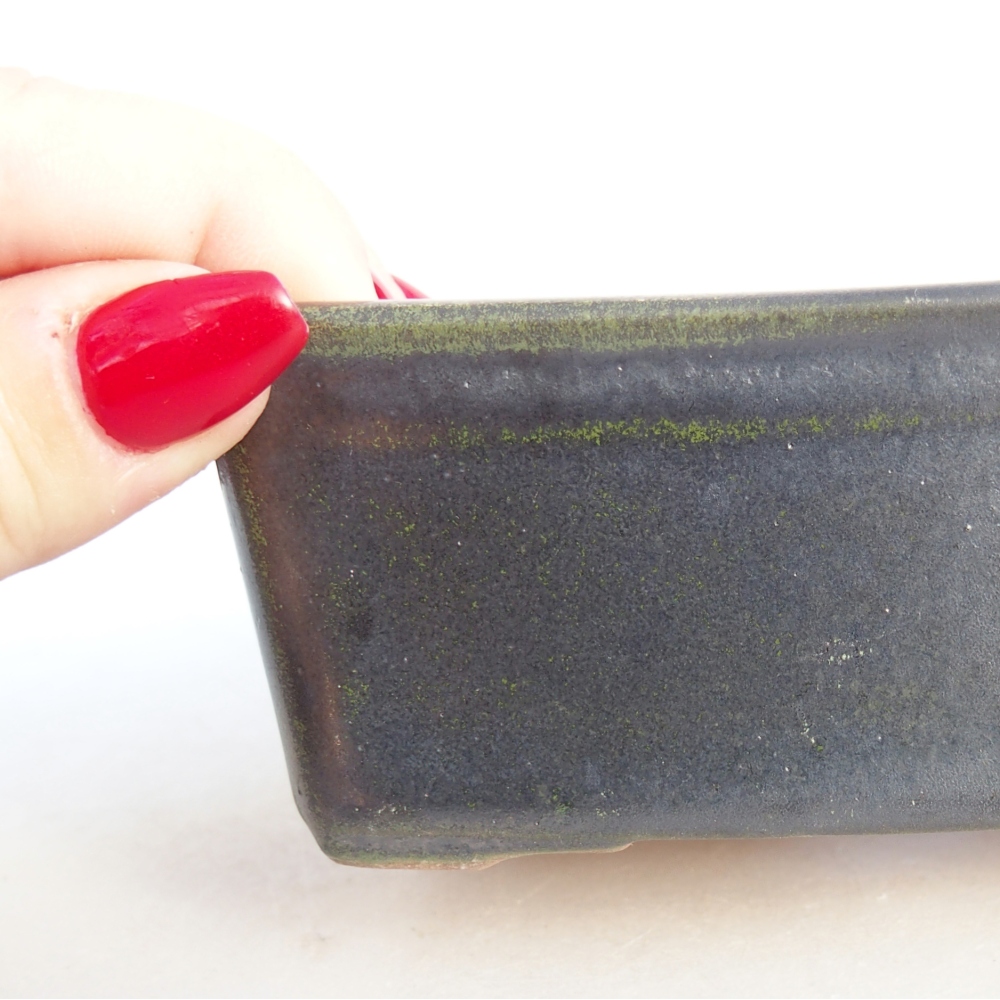 Bonsaischaal van keramiek 26 x 26 x 8 cm, kleur rood