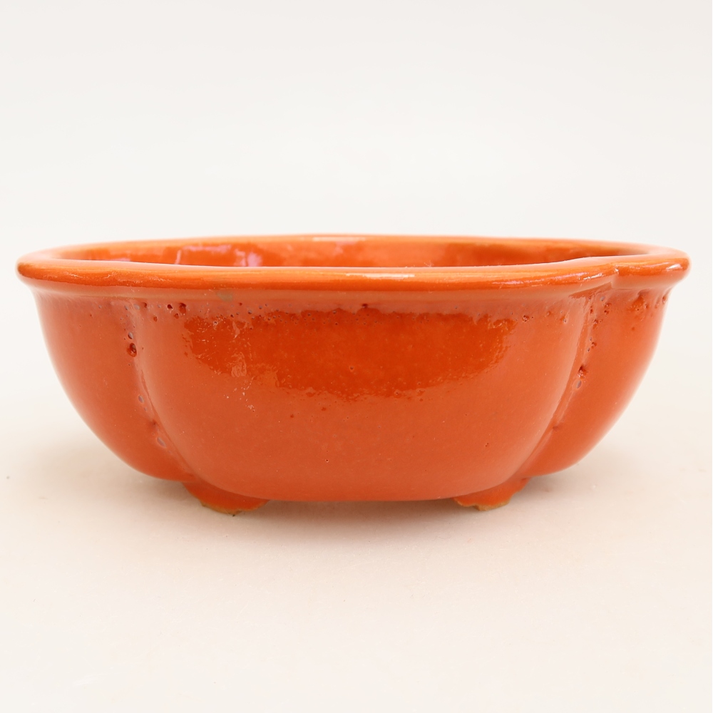 Keramische bonsaipot 12,5 x 10,5 x 4,5 cm, kleur oranje