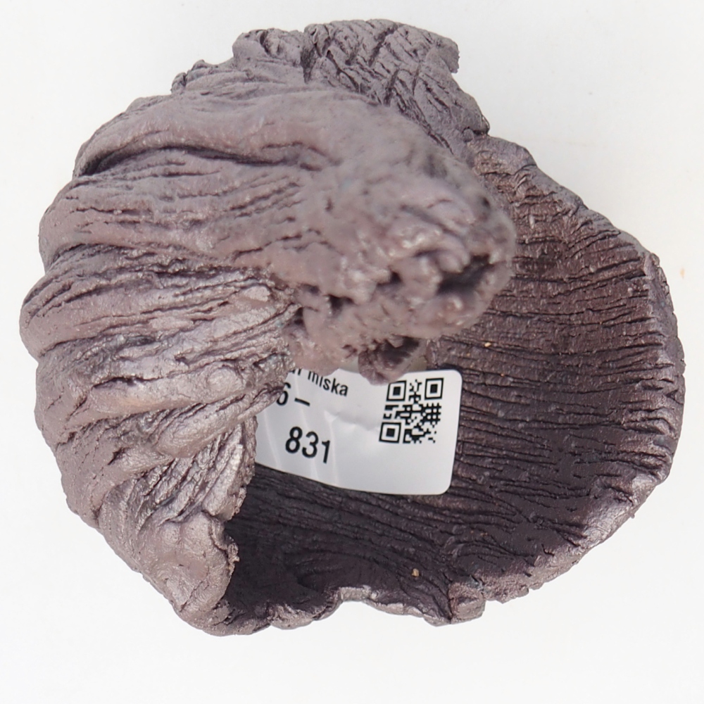 Keramische schaal 8 x 9 x 14,5 cm , metaalkleur