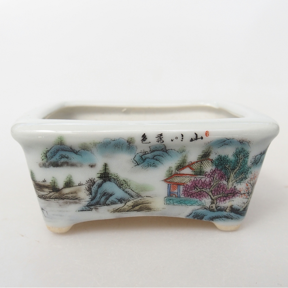 Mini bonsaischaal 8 x 6,5 x 3,5 cm, wit