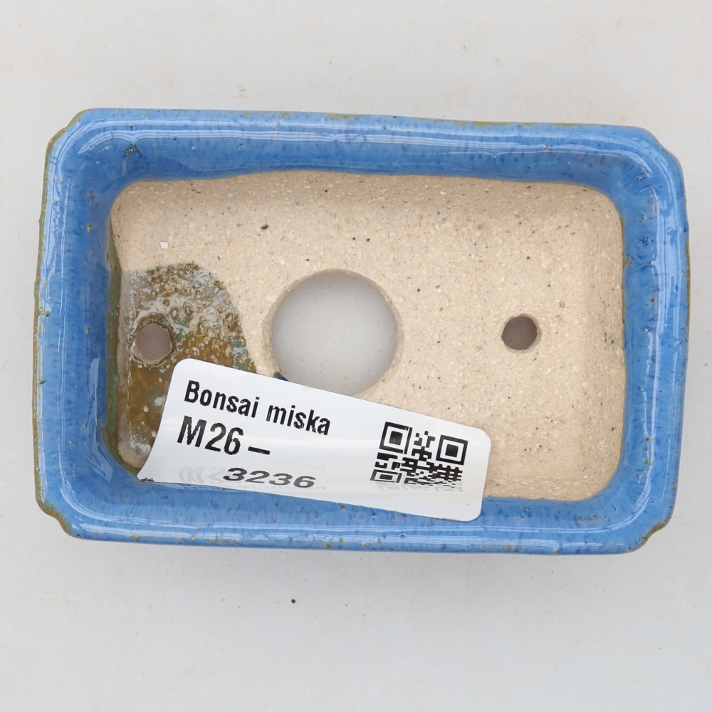 Keramische bonsaischaal 7 x 5 x 2 cm, kleur: blauw