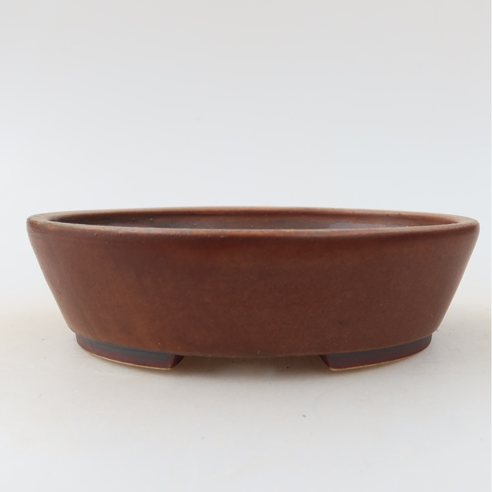 Bonsaischaal van keramiek 12,5 x 10,5 x 3,5 cm, bruin