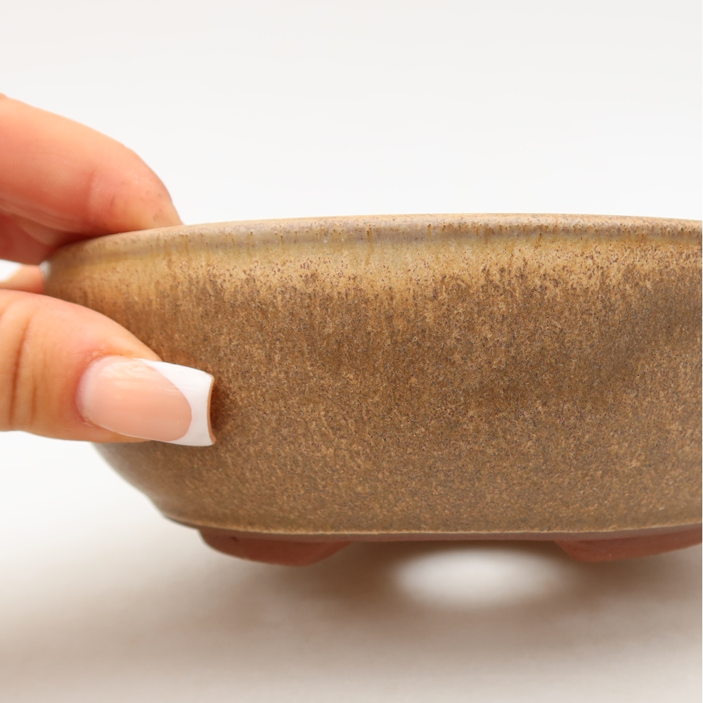 Keramische bonsaipot 15 x 15 x 5 cm, kleur bruin