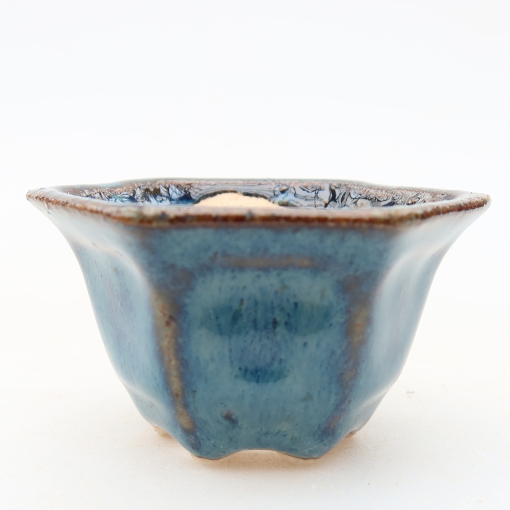 Keramische bonsaipot 5,5 x 5 x 3 cm, kleur: blauw
