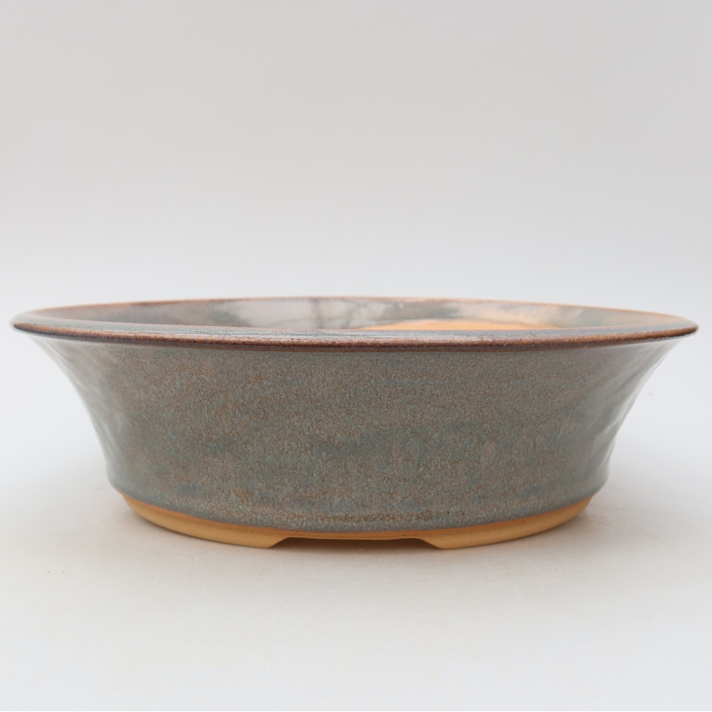 Keramische bonsaipot 26,5 x 26,5 x 7 cm, kleur grijs