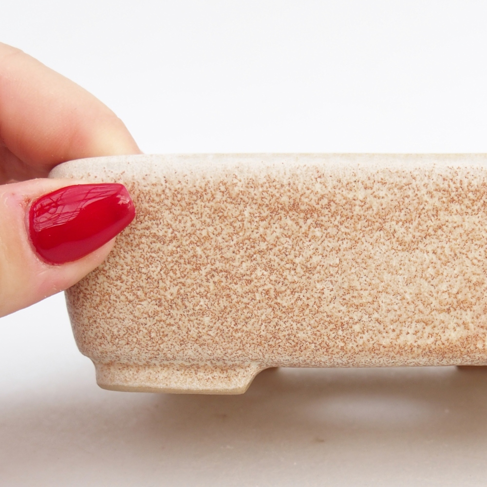 Bonsaischaal van keramiek 26 x 26 x 8 cm, kleur rood