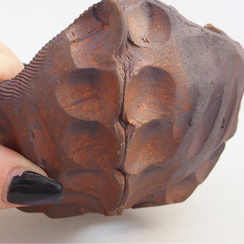 Keramisch Schelp 11 x 10 x 6,5 cm , kleur bruin