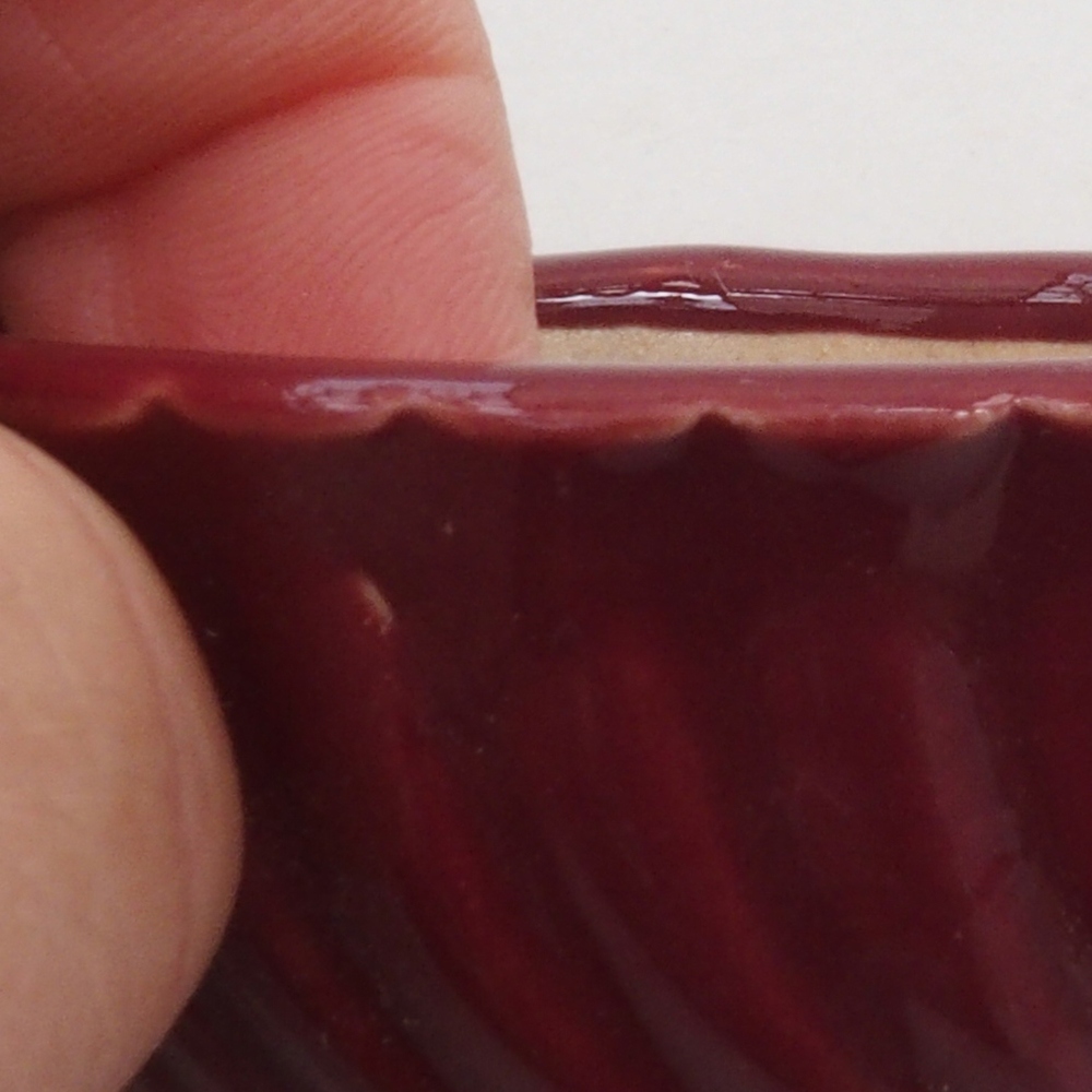 Mini bonsaischaal 5 x 5 x 2,5 cm, kleur bordeauxrood