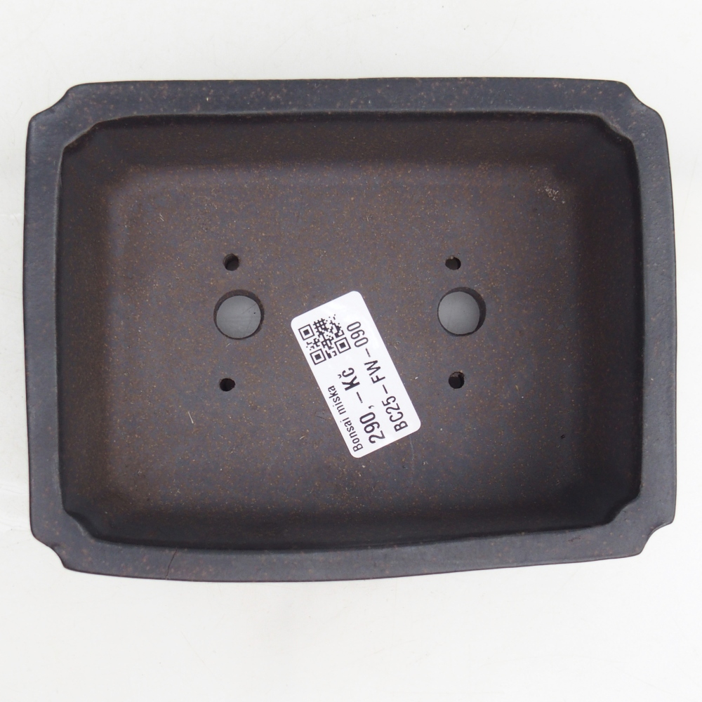 Bonsaischaal van keramiek 15 x 11,5 x 5 cm, kleur okerbruin