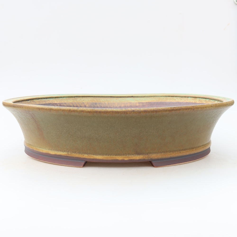Bonsaischaal van keramiek 26,5 x 24 x 5,5 cm, groen