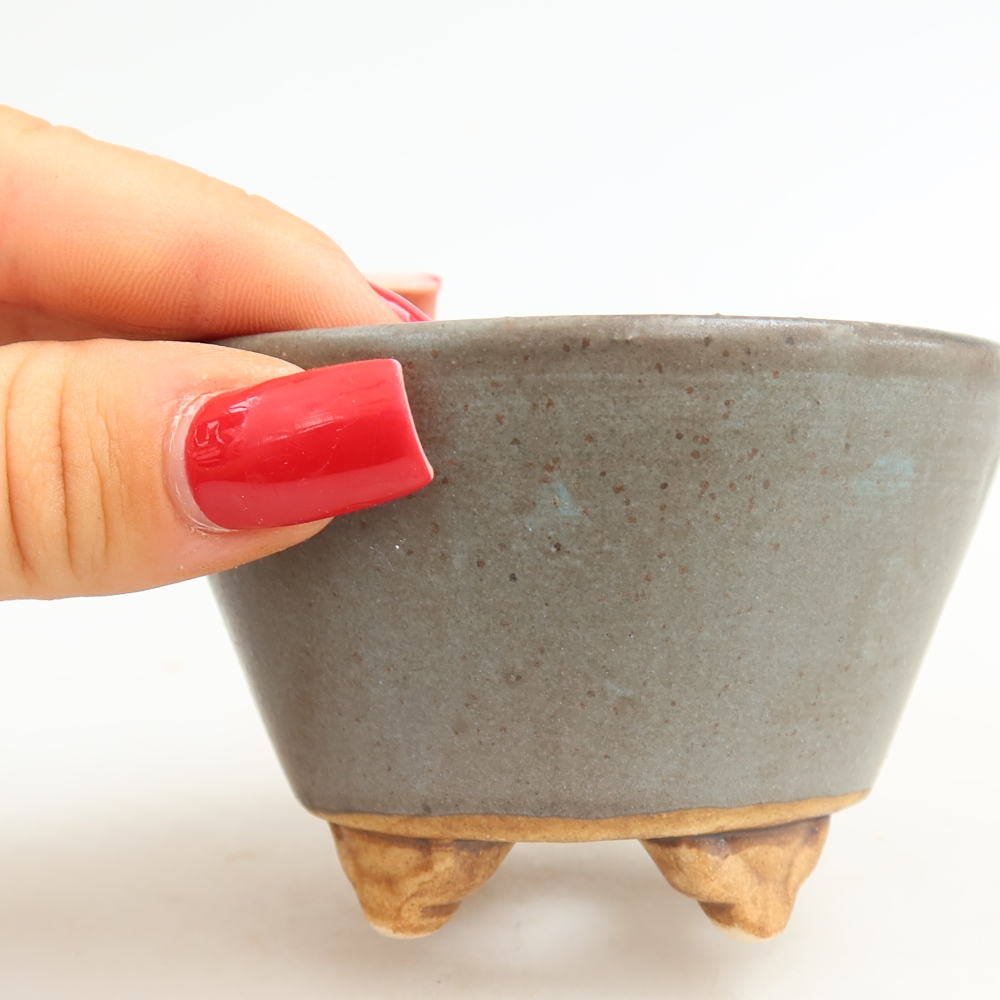 Bonsaischaal van keramiek 8,5 x 8,5 x 5 cm, kleur blauw
