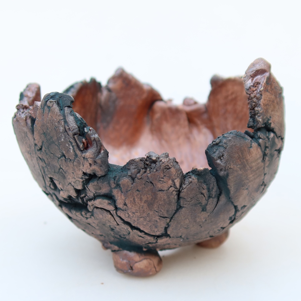 Keramische schaal  11 x 11 x 8 cm, kleur: groen