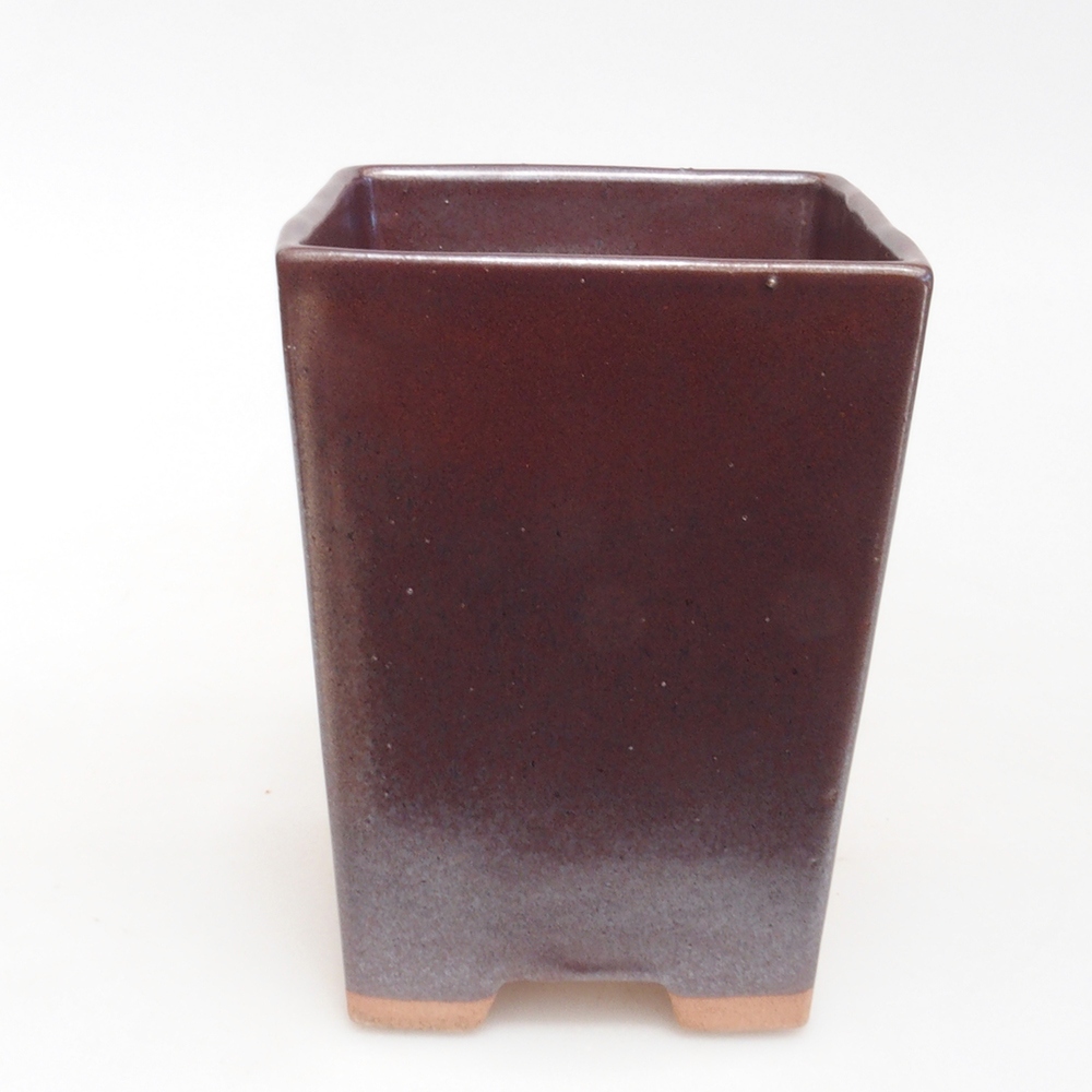 Bonsaischaal van keramiek 9 x 9 x 12 cm, bruin