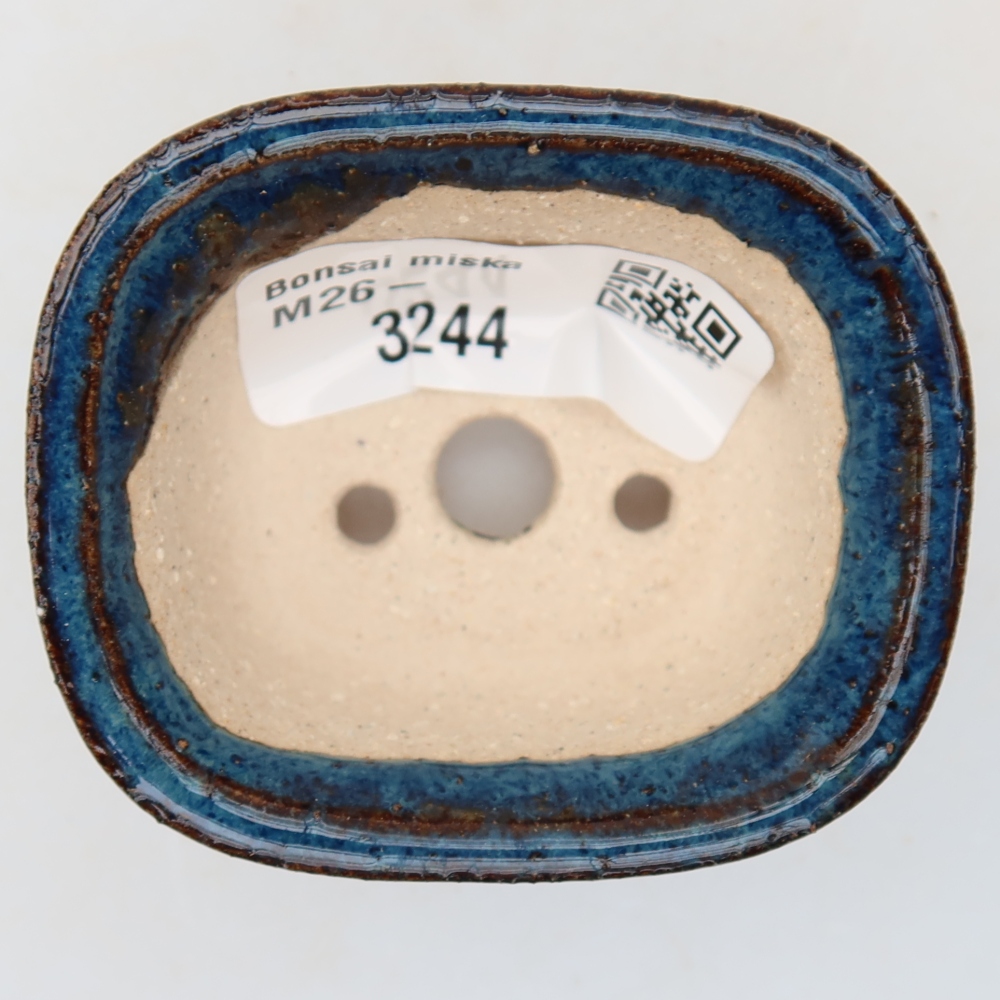 Keramische bonsaischaal 6 x 5 x 3,5 cm, kleur: blauw