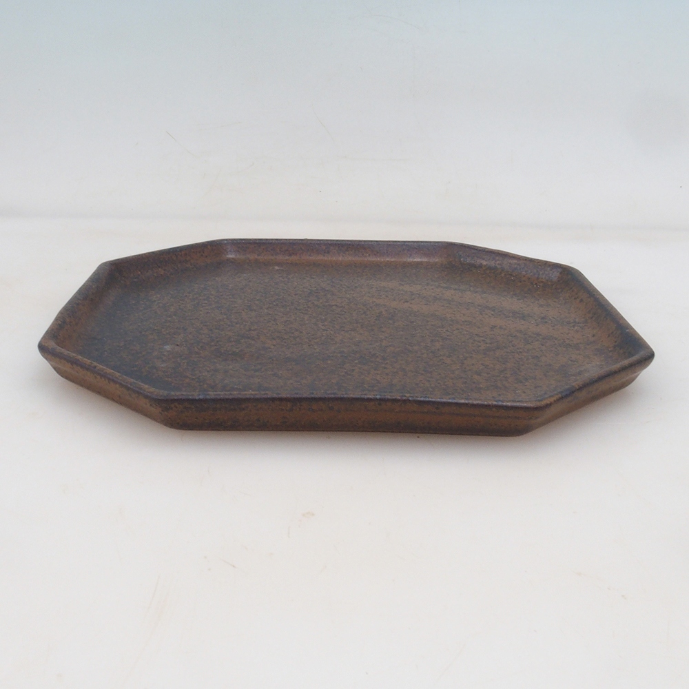 Keramische kom H14 - 18 x 18 x 1 cm - bruin