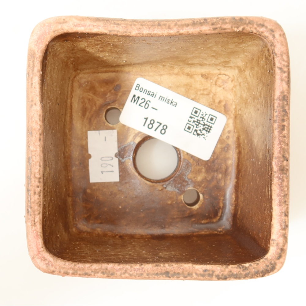 Bonsaischaal van keramiek 8,5 x 8,5 x 5,5 cm, roze