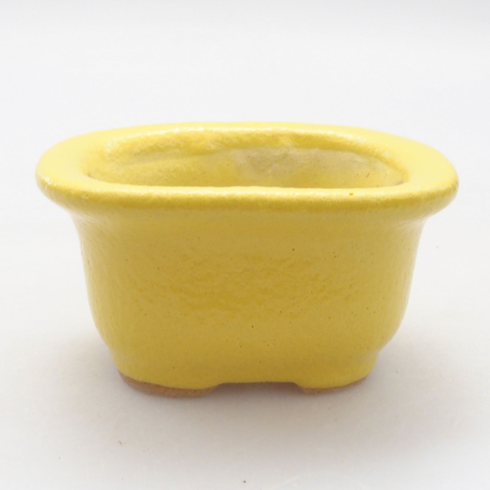 Bonsaischaal van keramiek 5,5 x 4,5 x 3 cm, geel