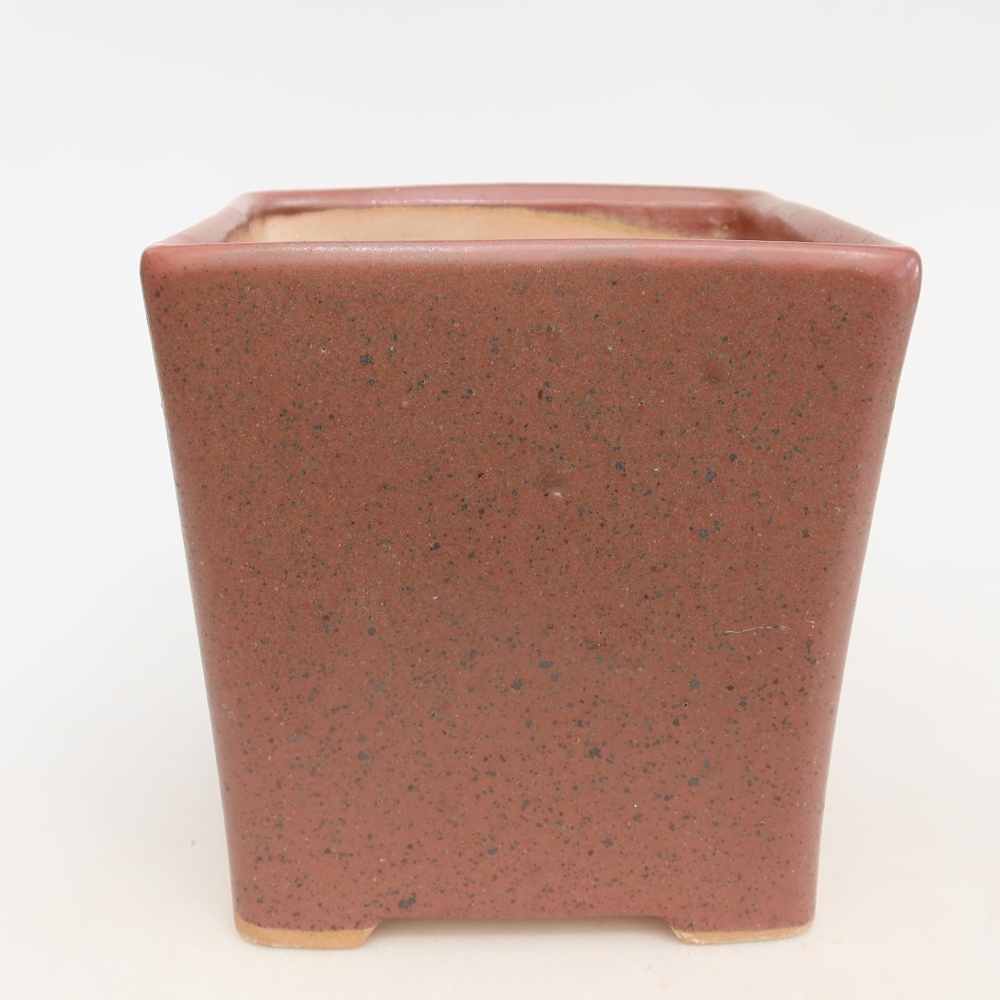 Keramische bonsaipot 13 x 13 x 14 cm, kleur: roze