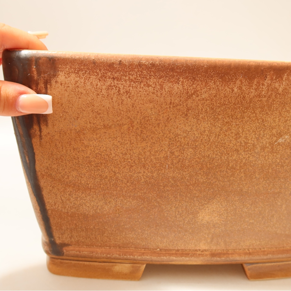 Keramische bonsaipot 26,5 x 26,5 x 15,5 cm, kleur: roze