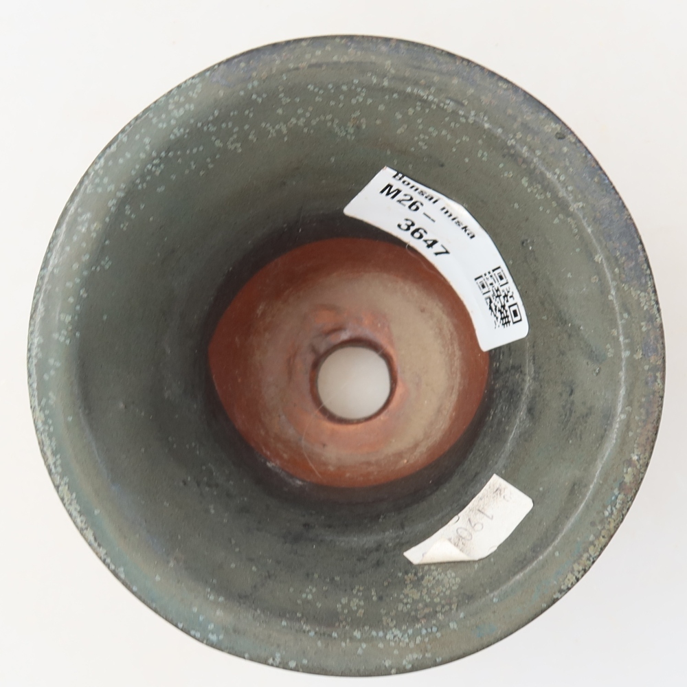 Keramische bonsaischaal 10,5 x 10,5 x 7 cm, kleur grijs