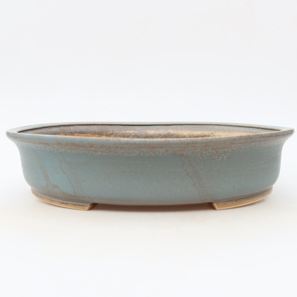 Keramische bonsaischaal 27 x 24 x 5,5 cm, kleur: blauw
