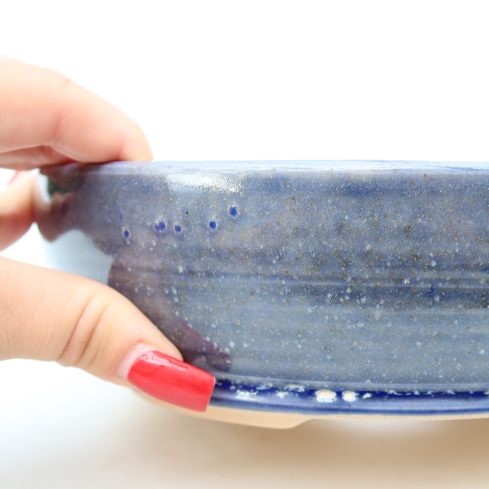 Keramische bonsaipot 20 x 20 x 6,5 cm, kleur: blauw
