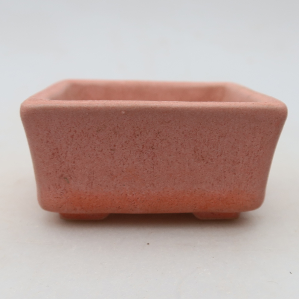 Keramische bonsaischaal 7 x 7 x 3,5 cm, kleur: roze