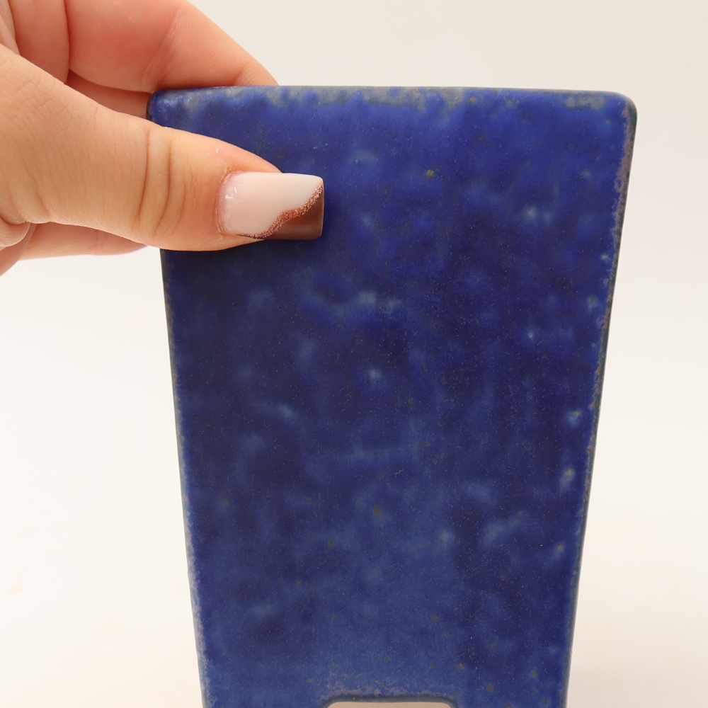 Bonsaischaal van keramiek 9 x 9 x 12,5 cm, kleur blauw
