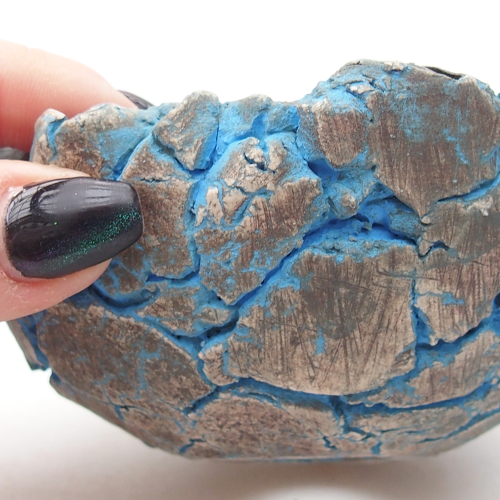 Schelp van keramiek 10,5 x 10,5 x 5 cm , kleur blauw