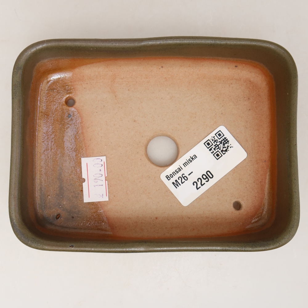 Keramische bonsaipot 13 x 9,5 x 3,5 cm, kleur groen