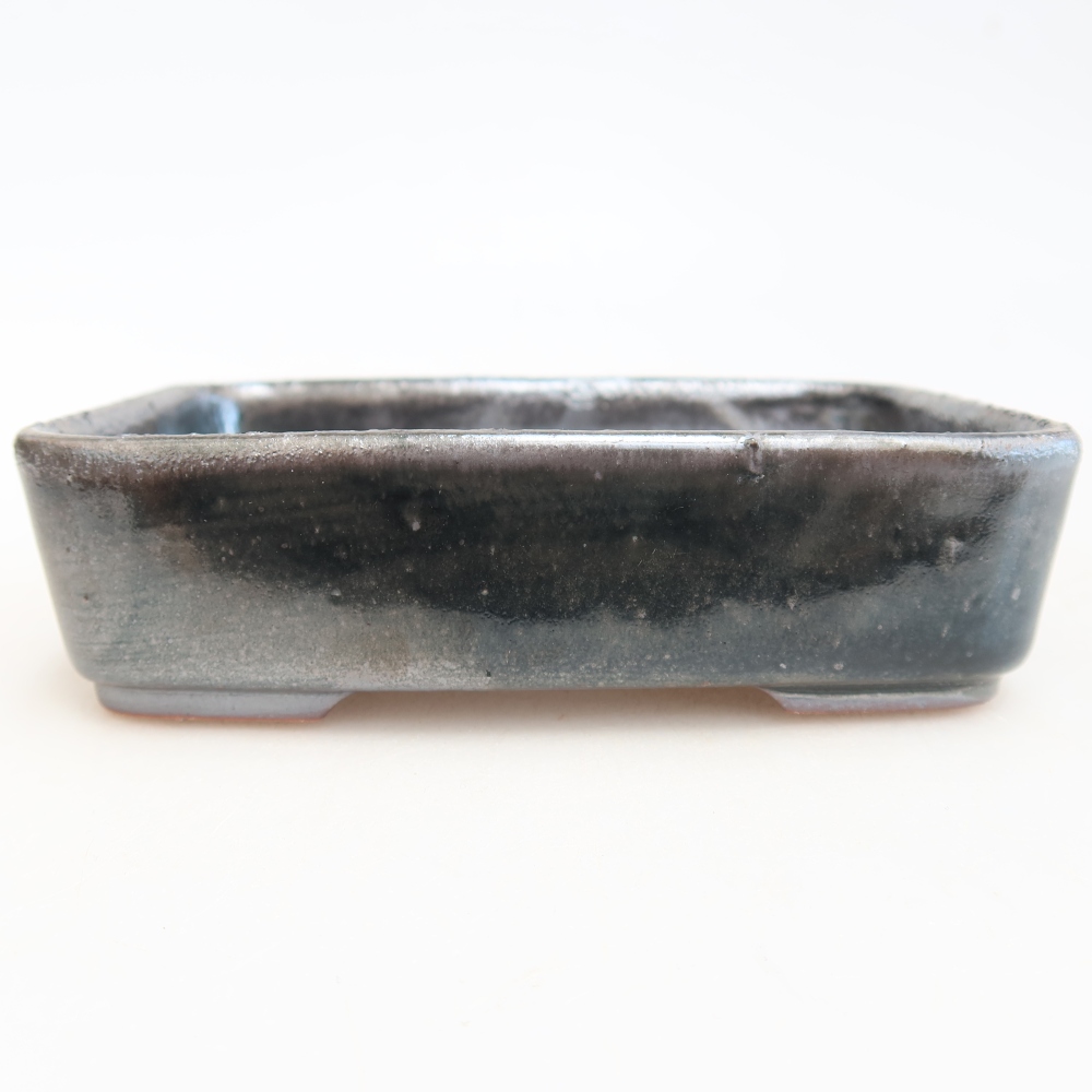 Keramische bonsaipot 13 x 9,5 x 3,5 cm, metaalkleur