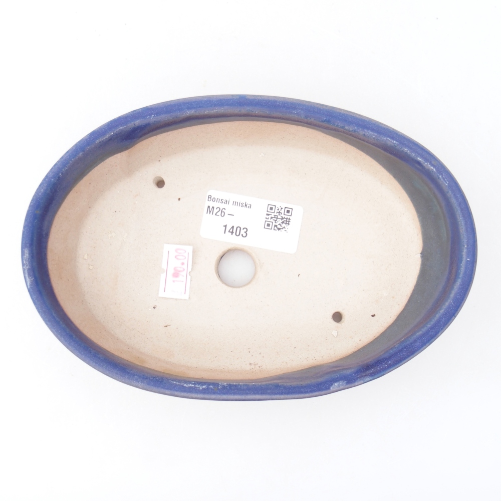 Bonsaischaal van keramiek 16,5 x 11,5 x 4,5 cm, kleur blauw