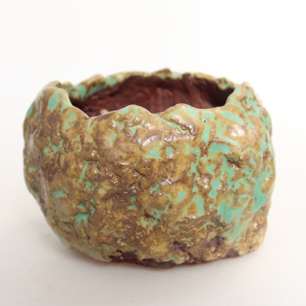 Schelp van keramiek 7 x 7 x 5,5 cm , kleur groen
