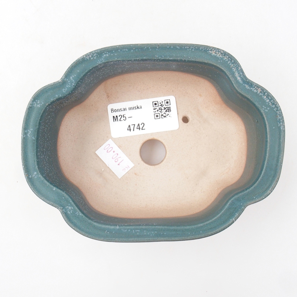 Bonsaischaal van keramiek 13,5 x 10 x 5 cm, kleur blauw