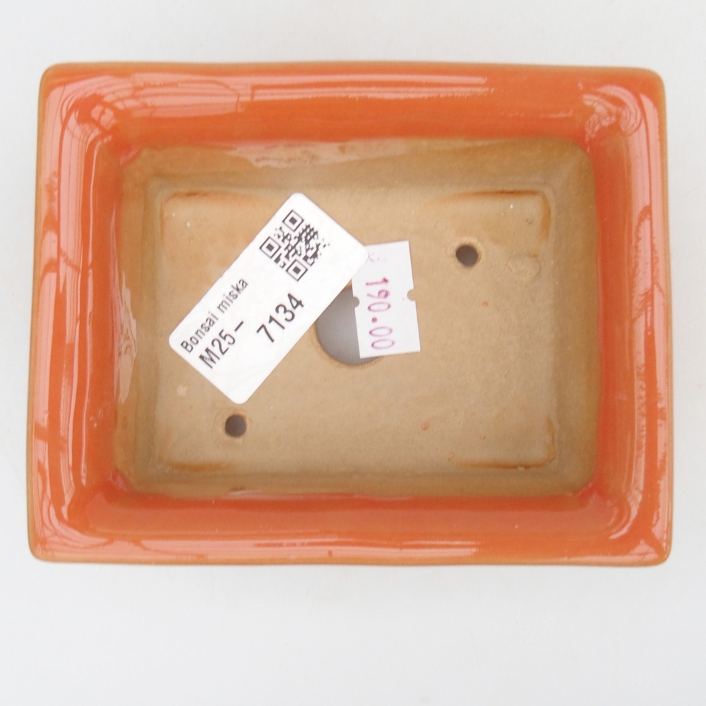 Bonsaischaal van keramiek 26 x 26 x 8 cm, kleur rood