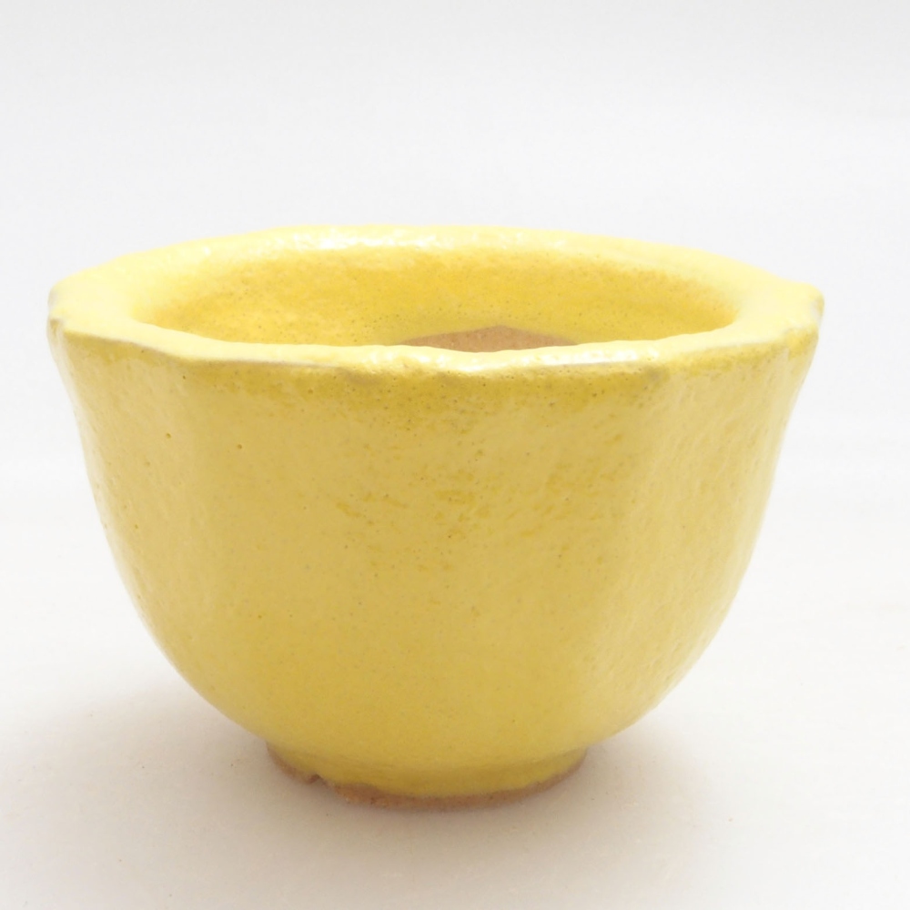 Bonsaischaaltje van keramiek 5 x 5 x 3 cm, geel