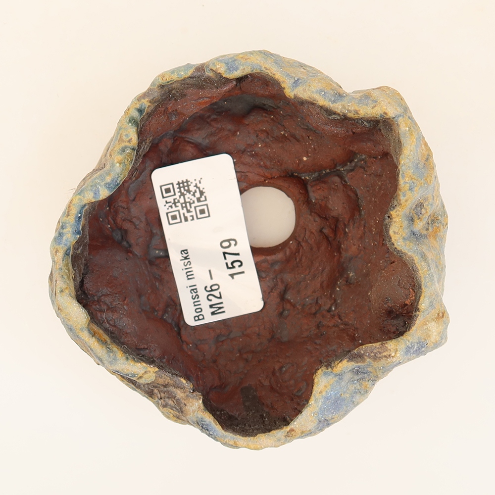 Keramische schaal  7,5 x 7 x 5,5 cm , kleur: blauw